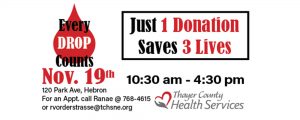 Blood Drive @ Thayer County Health Services | Hebron | Nebraska | United States