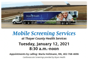 Mobile Vascular Screening Clinic @ Thayer County Health Services