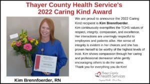 Kim Brennfoerder presented 2022 Annual Caring Kind Award